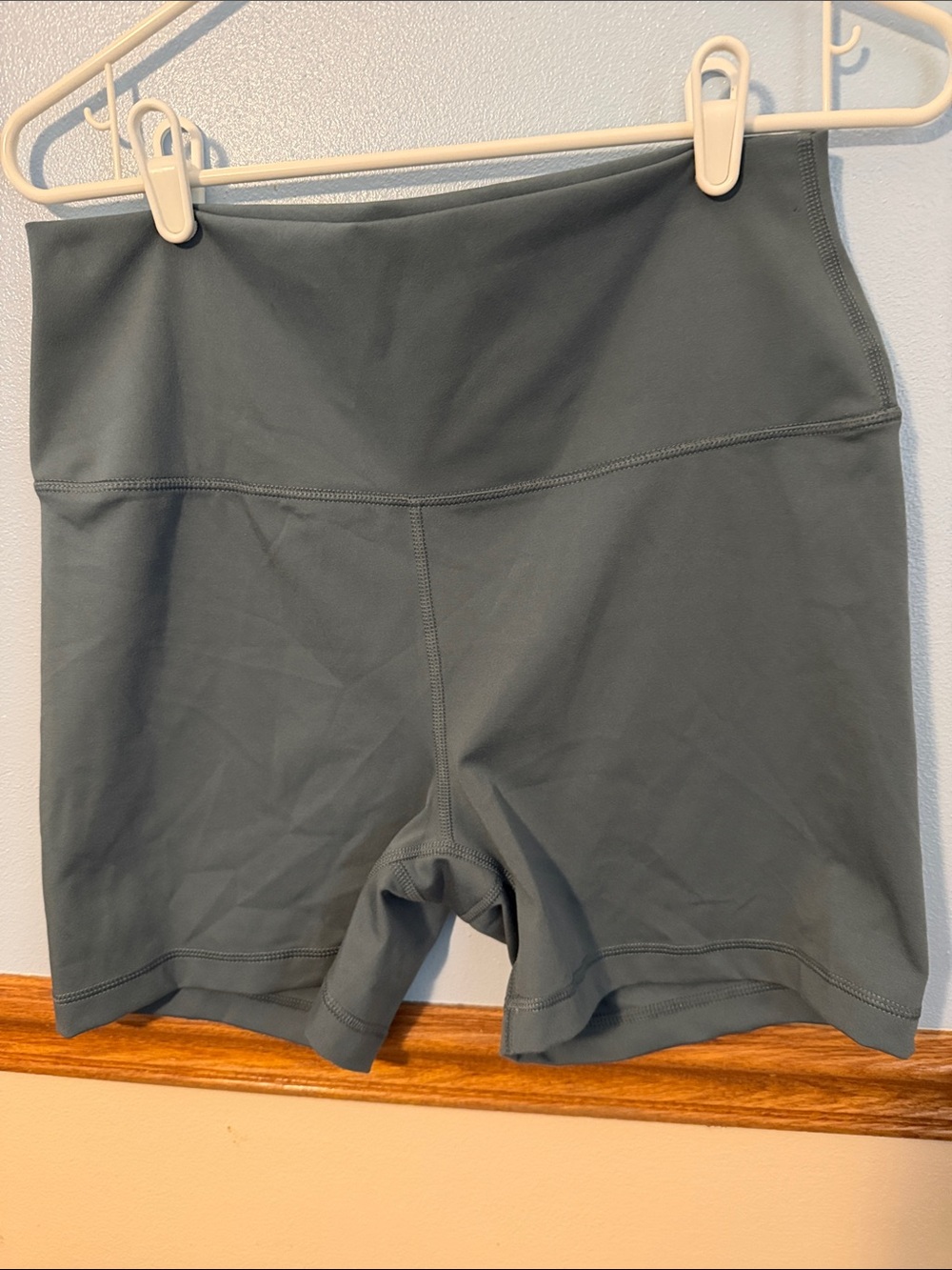Yogalicious High-Waist Women's Active Bike Shorts in Slate Green Size XXL